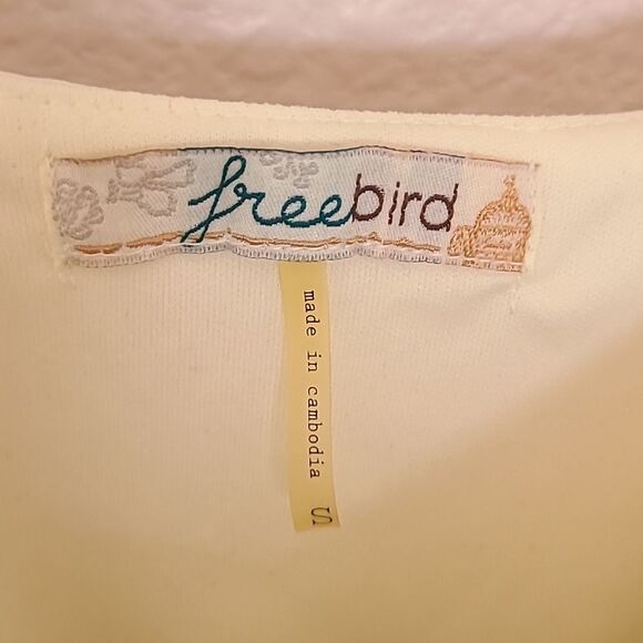 Freebird Maxi Turquoise Blue Cream Colorblock Dress Summer Size Small lined - Picture 2 of 5